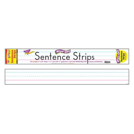 Trend Enterprises® Wipe-Off® White Sentence Strips, 180ft.
